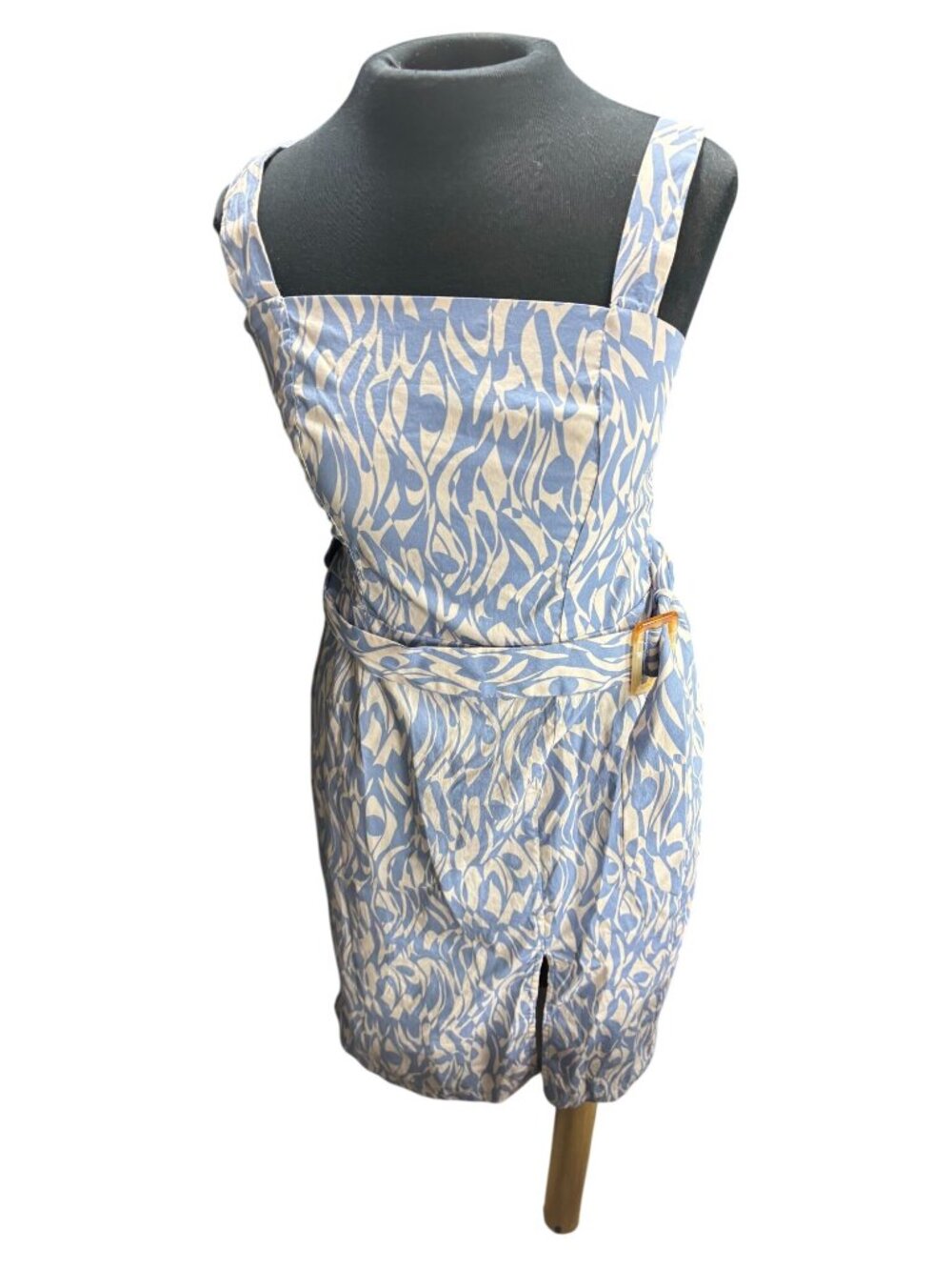 Monteau Los Angeles Womens Printed Summer Dress M Blue & White